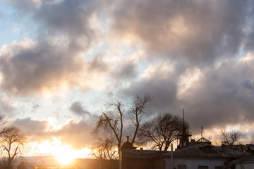 Sunset in the Clouds as spring