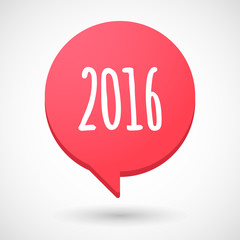 Comic balloon icon with a 2016 number