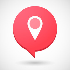 Comic balloon icon with a map mark