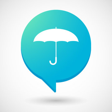 Comic balloon icon with an umbrella