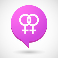 Comic balloon icon with a lesbian sign