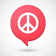 Comic balloon icon with a peace sign