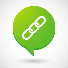 Comic balloon icon with a chain