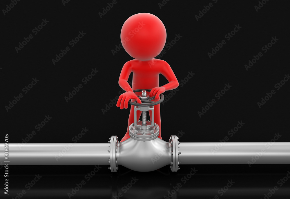 Poster pipeline and man (clipping path included)