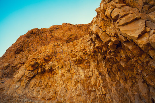 Rock on Masada Fortress in Judean desert