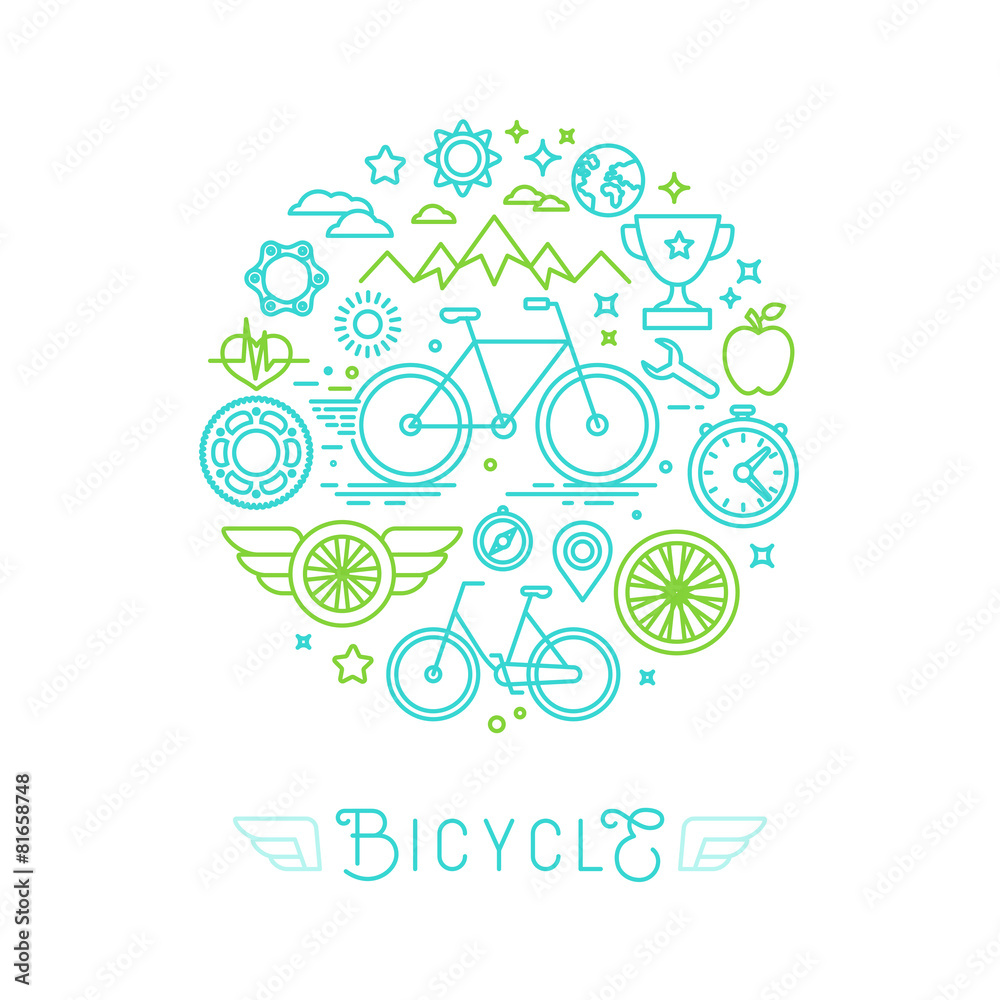 Poster Vector icons and logo design elements in trendy linear style