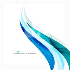 Blue business corporate wave line background