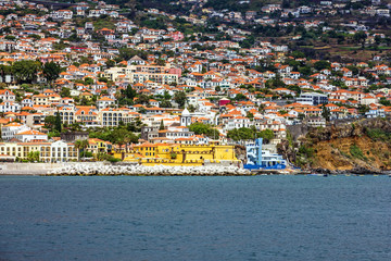 Fototapeta na wymiar Seafront of Funchal town, Madeira, Portugal.