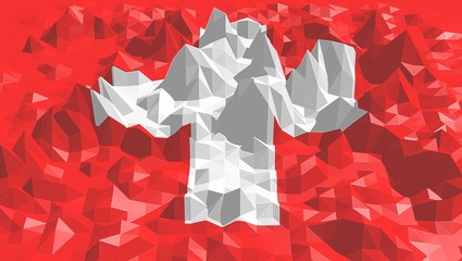 switzerland national flag on low poly surface