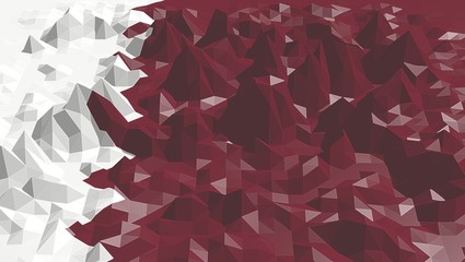 qatar national flag on low poly surface