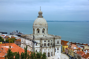 Fototapeta na wymiar Pantheon church panoramic view, Lisbon, Portugal
