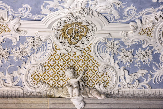 Wall decoration, Sintra, Portugal. Palace Quinta da Regaleira