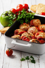 Meat balls with tomato sause