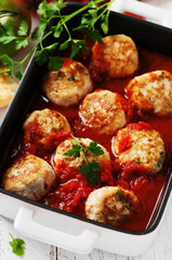 Meat balls with tomato sause