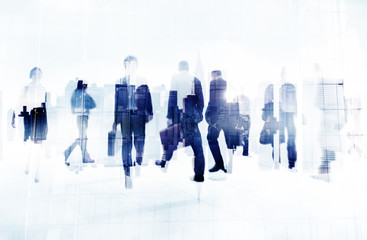 Commuter Business People Cityscape Corporate Travel Concept