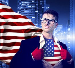 Superhero Businessman Professional Success White Collar American