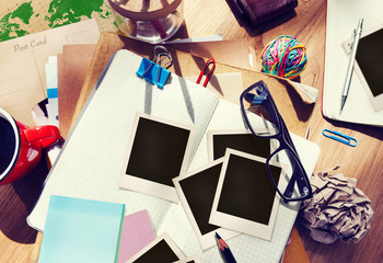 Designer Desk Architectural Tools Notebook Working Place Concept