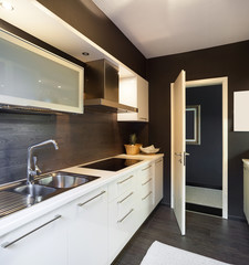 modern house, domestic kitchen