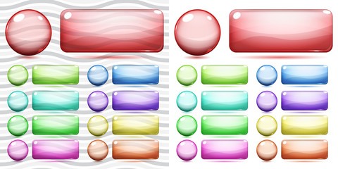 Transparent and opaque glass buttons