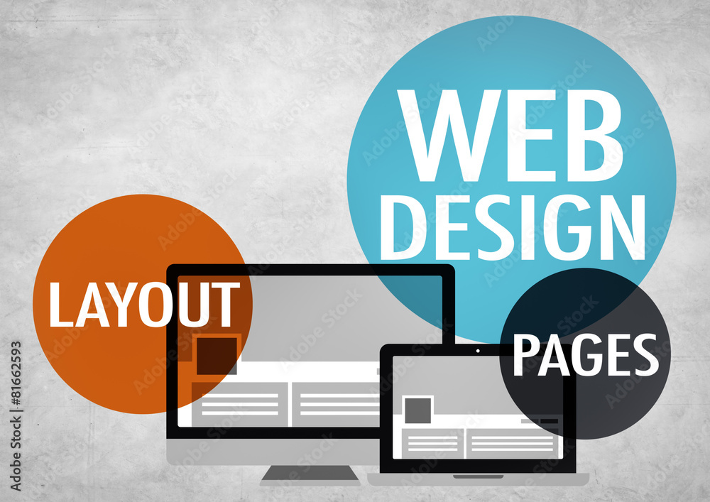 Wall mural web design content creative website responsive concept