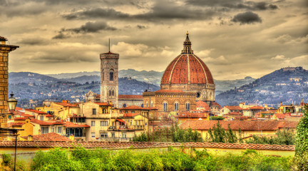 Fototapeta na wymiar View of the Cathedral of Saint Mary of the Flower in Florence, I