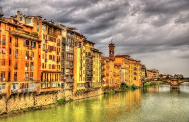 Fototapeta na wymiar View of embankment in Florence - Italy