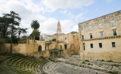 Roman Theatre in Lecce, Puglia, Italy