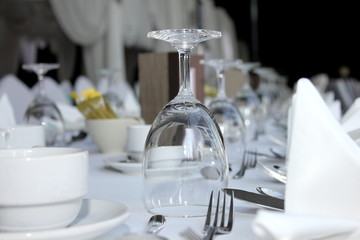 Dining table set for a wedding