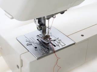 closeup of sewing machine