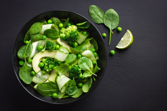 Healthy food. Fresh green salad.
