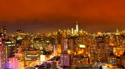 Fototapeta na wymiar New York City night skyline