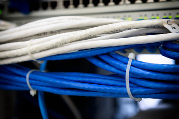 Coiled and tighten LAN Network cable