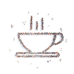 people in the form  a cup of coffee.