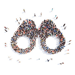 people in the form of binoculars.