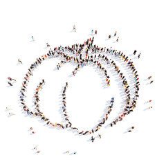 people in the shape of a pumpkin.