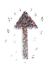 People in the form of arrows.