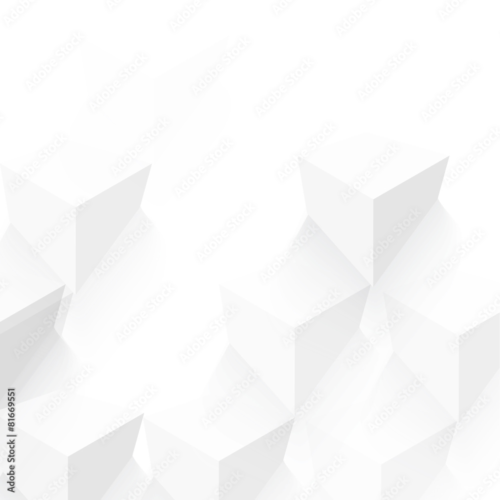 Wall mural vector abstract geometric shape from gray cubes.