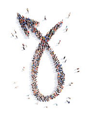 People in the form of arrows.