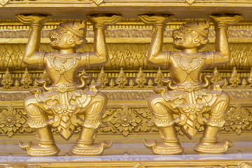 Fototapeta na wymiar golden artificial buddhism