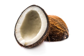 Two halves of coconut