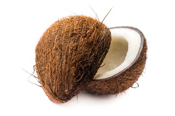 Two halves of coconut