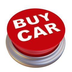 Buy car. Red button labeled - obrazy, fototapety, plakaty