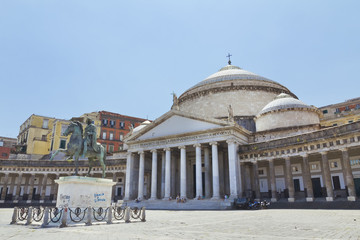 A beautiful view of  Piazza del Plebiscito in Naples