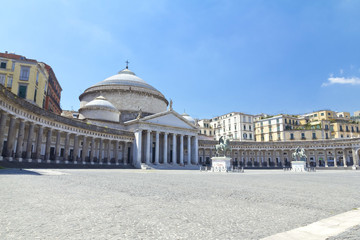 A beautiful view of  Piazza del Plebiscito in Naples