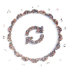 People in the form of arrows.