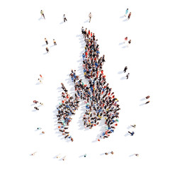 people in the form of a flame.