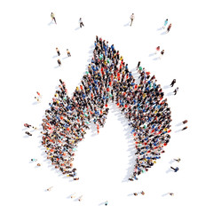 people in the form of a flame.