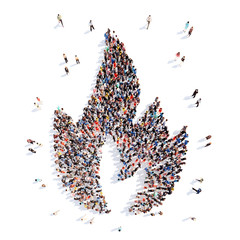 people in the form of a flame.