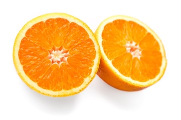 Two halves of orange