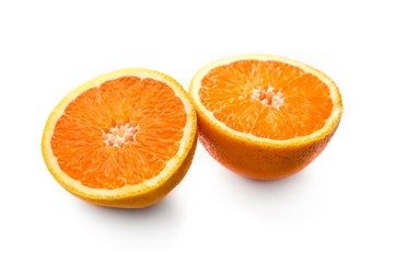 Two halves of orange